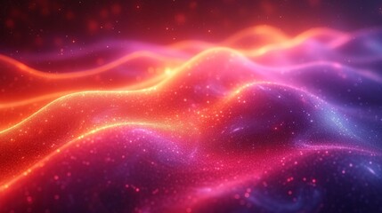 Fototapeta premium 3D illustration of abstract digital background with flowing particles and lines. - Generative AI