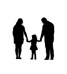Family mom and dad walking together with kids children vector