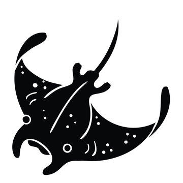 Hand drawing style of sting ray vector. It is suitable for sea creature icon, sign or symbol.