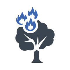 Forest fire burning Icon