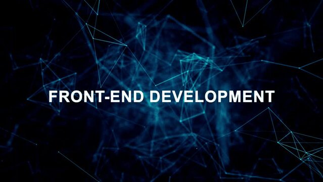 Animated futuristic texts about Web Design Courses, web design and front-end development services