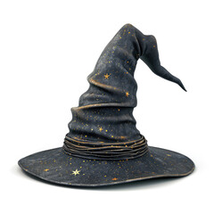 Fabric magic wizard hat isolated on a white background, perfect for fantasy themes, Ai Generated.