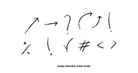 hand-drawn symbol mark with ink line