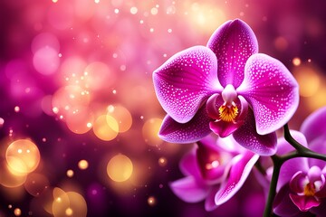Orchid glow particle - obrazy, fototapety, plakaty