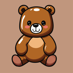 A cute and sad bear cub illustration for childrens ver4