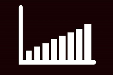 Ascending bar graph with arrow on dark background.