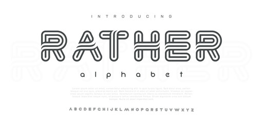 Rather Abstract modern urban alphabet fonts. Typography sport, technology, fashion, digital, future creative logo font. vector illustration