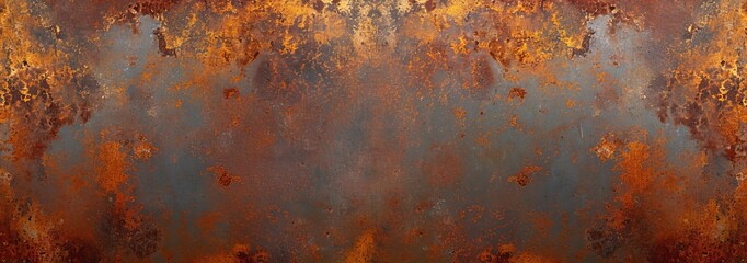Grunge rusty orange brown metal corten steel stone concrete wall or floor background rust texture, Generative AI  - obrazy, fototapety, plakaty