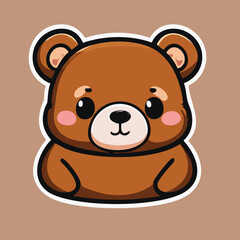 A cute and sad bear cub illustration for childrens ver2