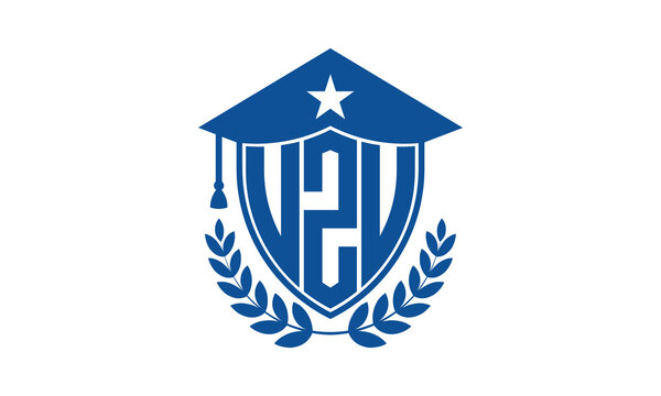 UZU three letter iconic academic logo design vector template. monogram, abstract, school, college, university, graduation cap symbol logo, shield, model, institute, educational, coaching canter, tech