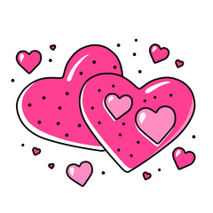 Vector icon heart for Valentine day. Flat design element collection. For greeting card
