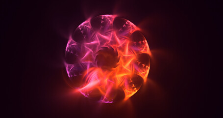 3D manual rendering abstract circle light background