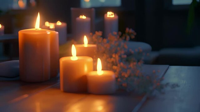 In the midst of a candlelight vigil a sneaky match snickers and tries to light a candles wick only to be thed by the other vigilant candles.