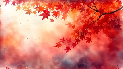 Obraz na płótnie Canvas watercolor background autumn leaves seamless pattern.
