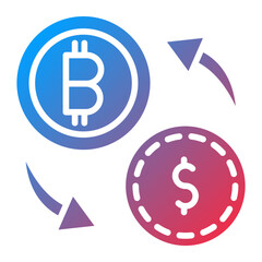 Obraz premium Crypto Exchange Icon Style