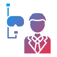 Fototapeta premium Diving Instructor Icon Style
