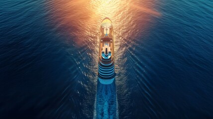 drone photography of luxury cruise ship sailing in the middle of the ocean