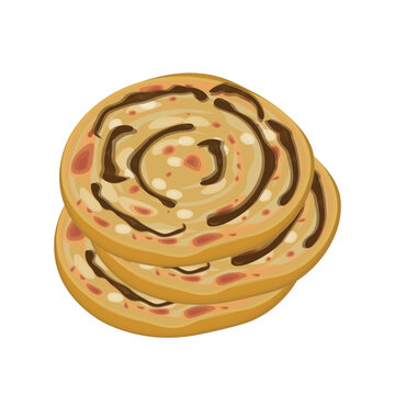 Chocolate maryam bread or roti maryam vector illustration logo