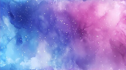  watercolor background stars and galaxies seamless pattern.
