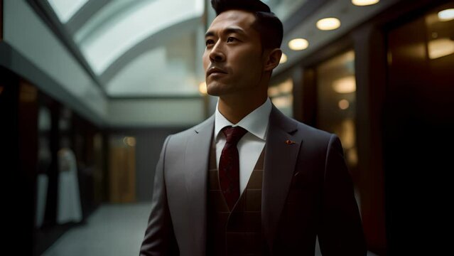 A Chinese man in a stylish threepiece suit looks off into the distance part of an emerging trend of modern fashion that draws inspiration from traditional Asian culture.