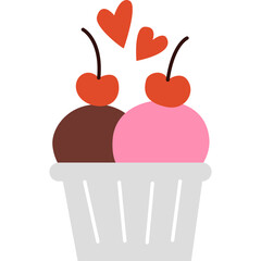 Ice Cream Cup design element  for website, application, printing, document, poster, sticker design, etc.