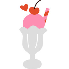 Ice Cream Sundae design element  for website, application, printing, document, poster, sticker design, etc.