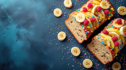 Greeting Card and Banner Design for National Banana Bread Day Background