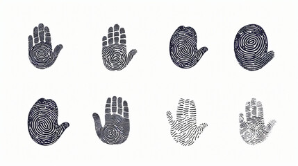 Black detailed fingerprints