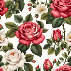 vintage rose flower pattern