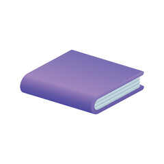 Book cartoon illustration in 3d style.