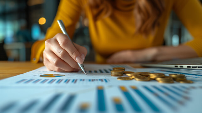 person writing on a notebook,Personal Budgeting, counting savings, and taxes. Finance management, financial insurance, personal budget concept