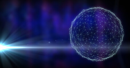 Image of globe with connections on dark background