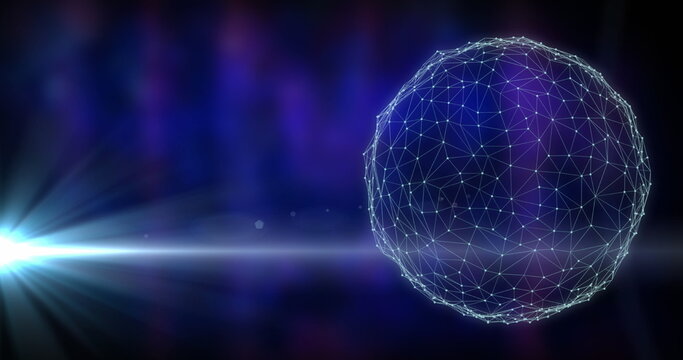 Image of globe with connections on dark background