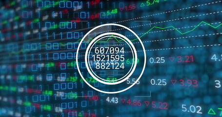Image of data processing over black background