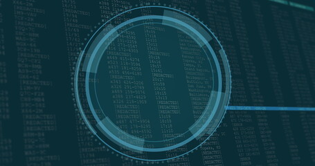 Image of data processing over blue background