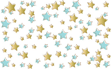 縁取りされた金色と水色の星を散りばめた背景