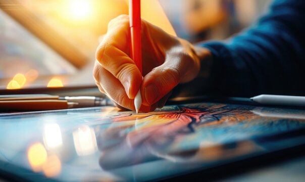 designer sketching on pad