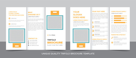 Creative corporate modern business trifold brochure template, trifold layout, z fold brochure, a4 size brochure. - obrazy, fototapety, plakaty
