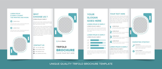 Creative corporate modern business trifold brochure template, trifold layout, z fold brochure, a4 size brochure. - obrazy, fototapety, plakaty