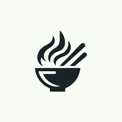 wok food chinese logo vector illustration template design