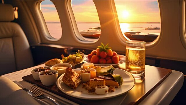 Enjoy a culinary escape high above the waves as you dine on delectable dishes aboard a private jet. With the ocean as your backdrop, framed perfectly by the jets window, youll feel like youre