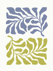 Modern Floral abstract trendy Matisse minimal style.