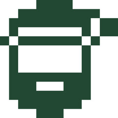 Fototapeta premium Pixel art monochrome santa claus head icon