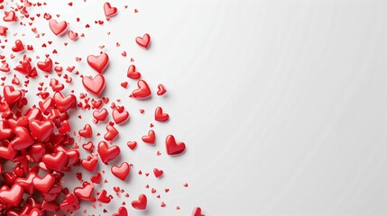 cœur rouge de saint valentin sur fond blanc, arrière plan graphique, illustration IA générative