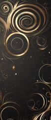 luxury black gold background with swirl and flower