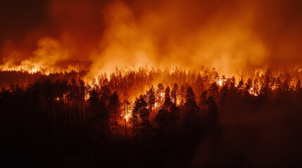 Incendio forestal - obrazy, fototapety, plakaty