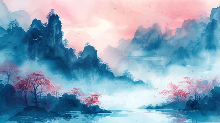 Poster Color Oriental ink landscape © Jafger