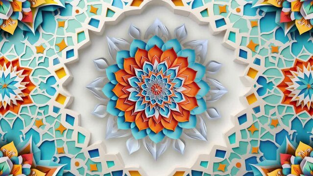 Origami mandala footage ready for seamless integration into various video projects.