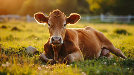 Cow laying