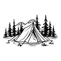 camping in the woods